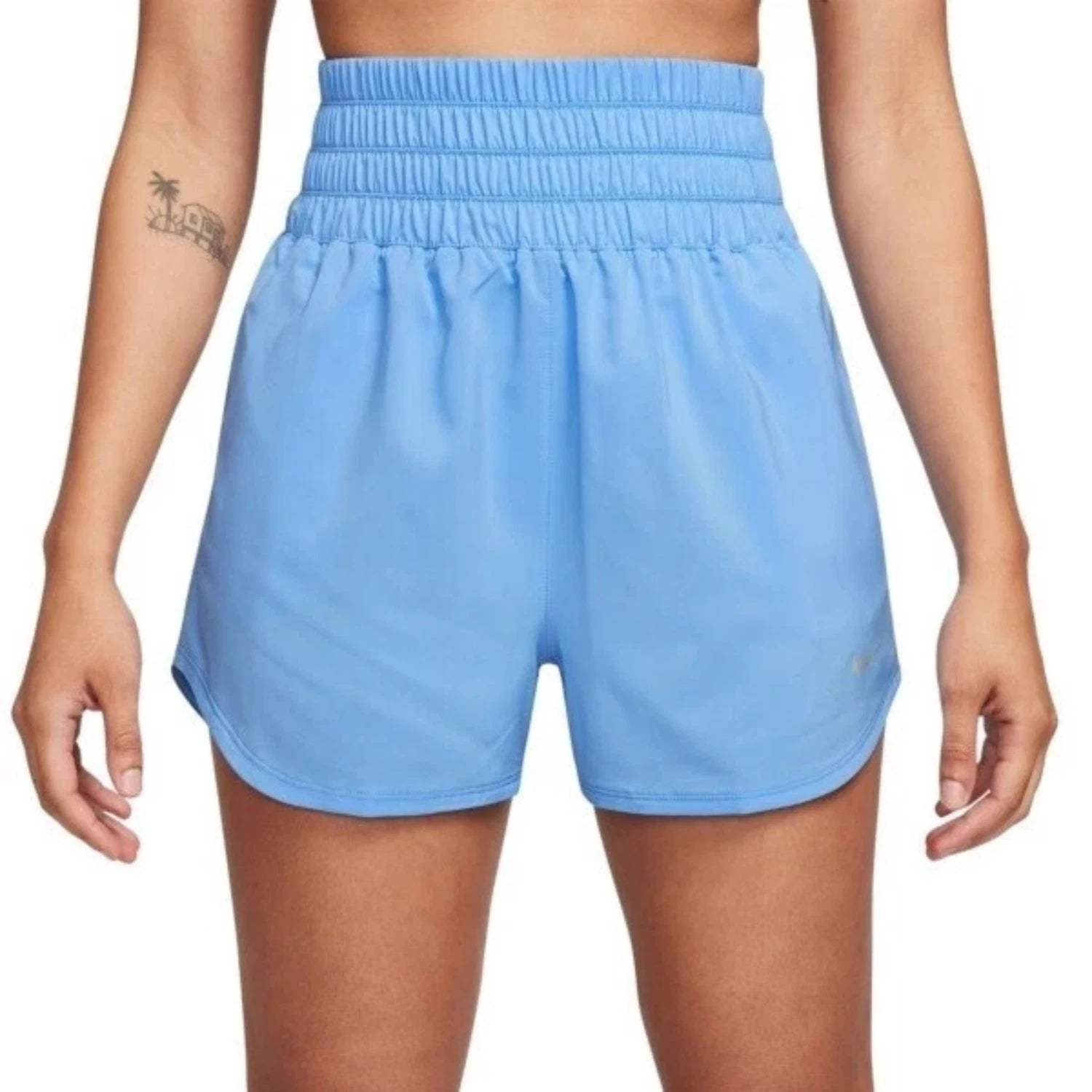 Women's One DX6642-412 Shorts Blue Dri-FIT Pull On High-Waisted KFC585