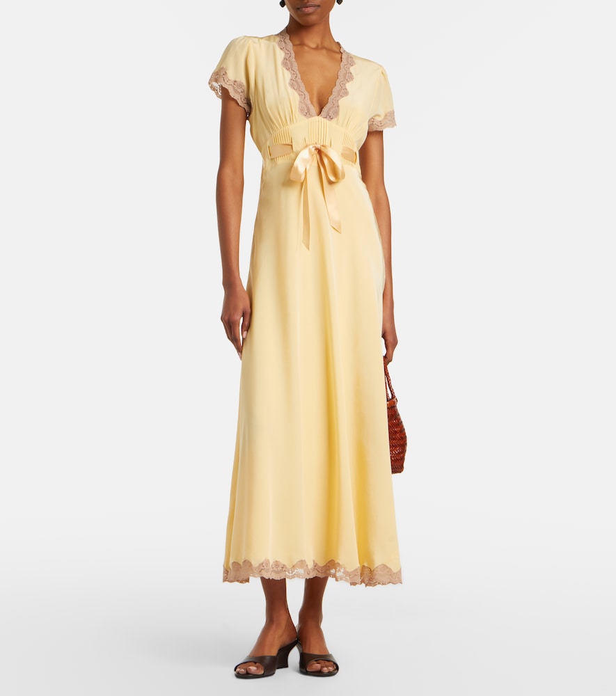 Marlice lace-trimmed silk maxi dress