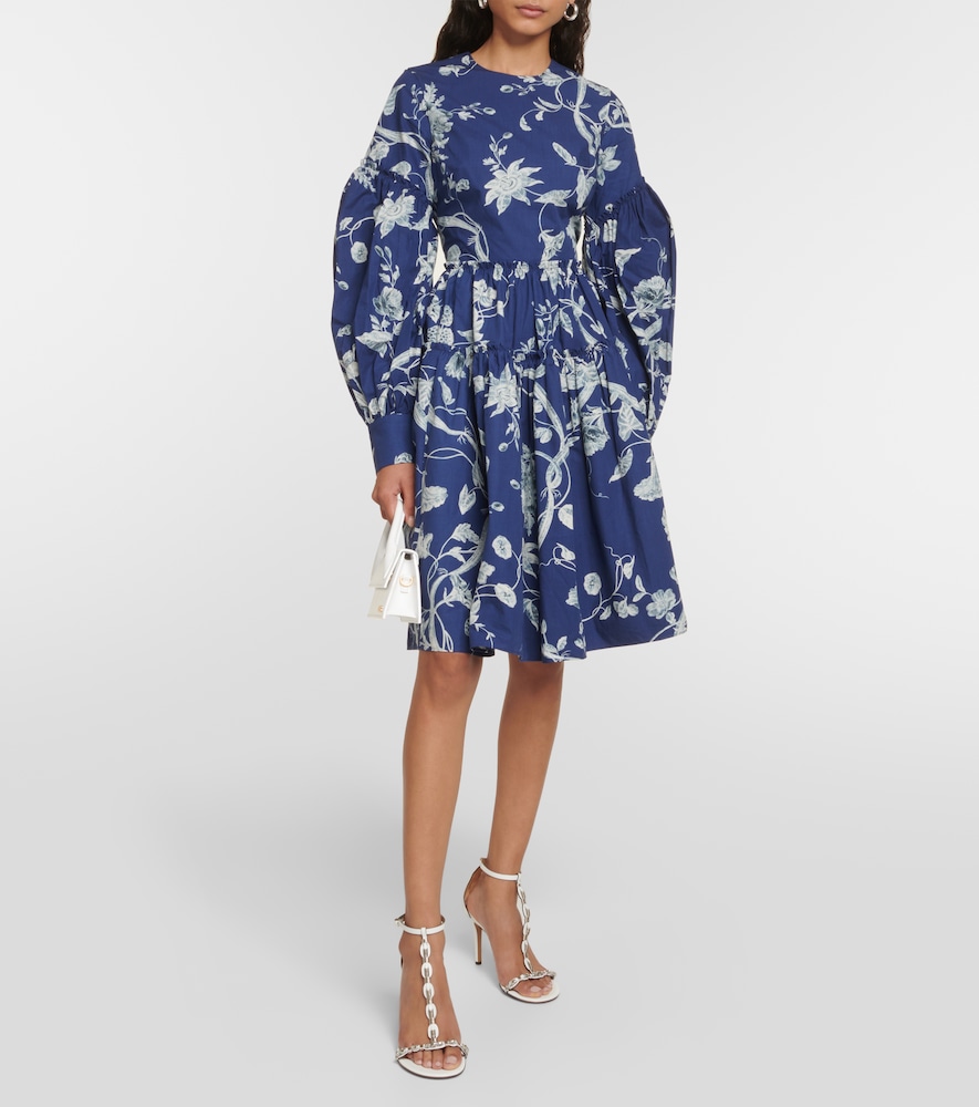 Floral cotton poplin minidress