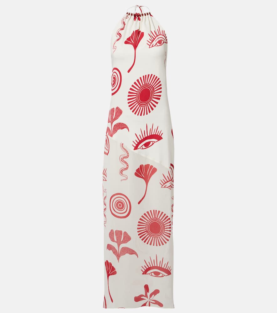 Accasia checked embellished maxi dress