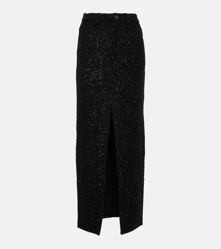 Self-Portrait Bouclé maxi skirt