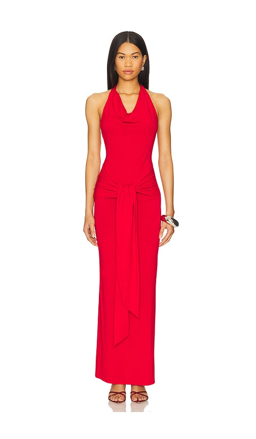 Superdown Mariza Halter Maxi Dress in Red.  XS. Also in L, M, S