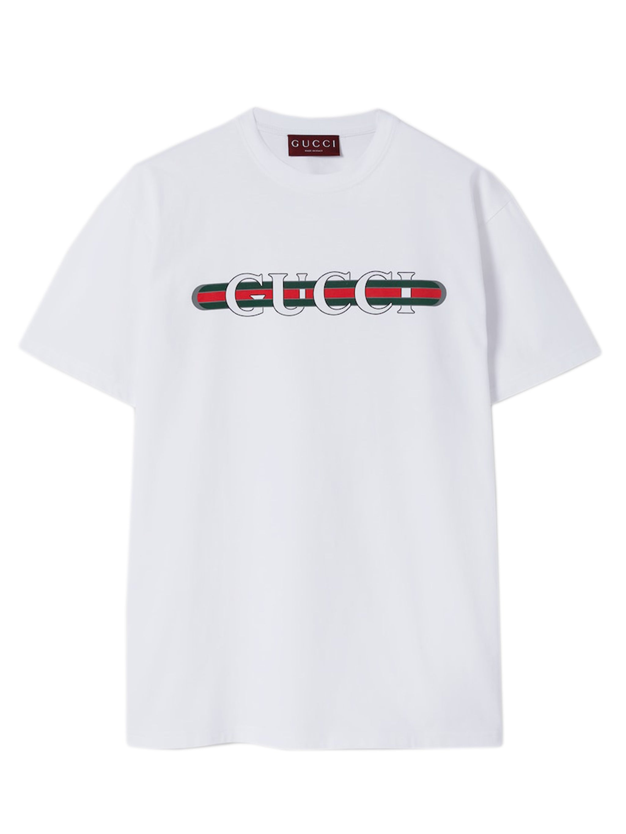 Web Print Crewneck Mini Short Sleeve Dropped Shoulder T-Shirt