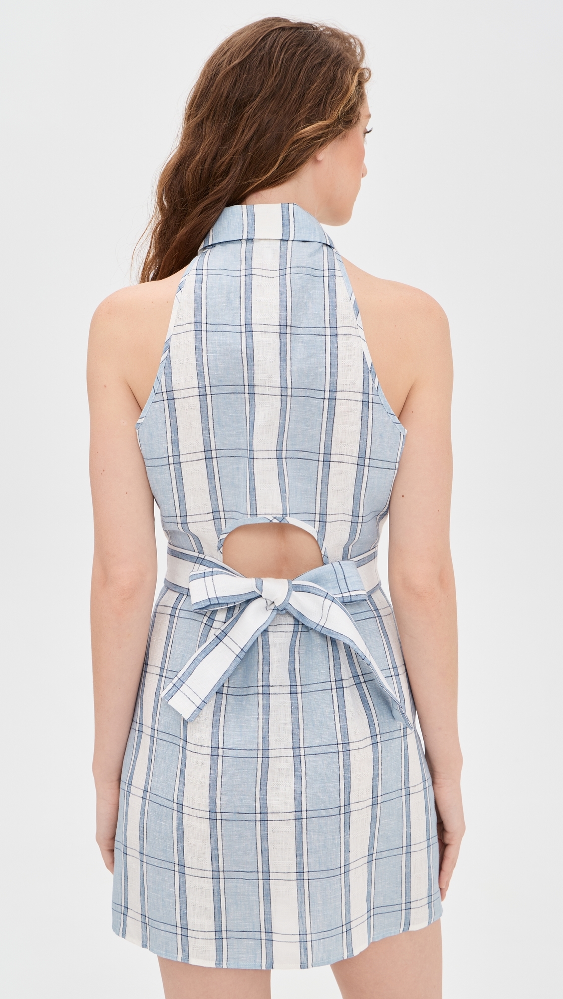 Domino Mini Dress Blue Plaid