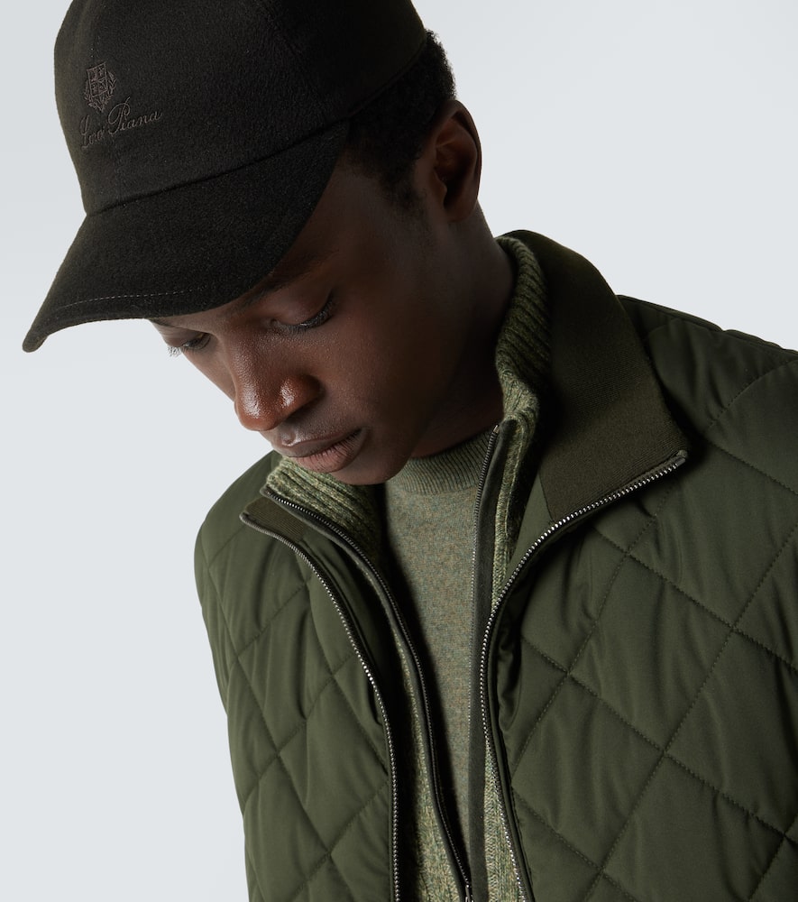 Logo embroidered suede baseball cap