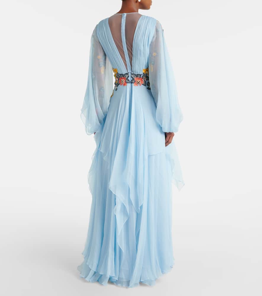 Floral silk gown