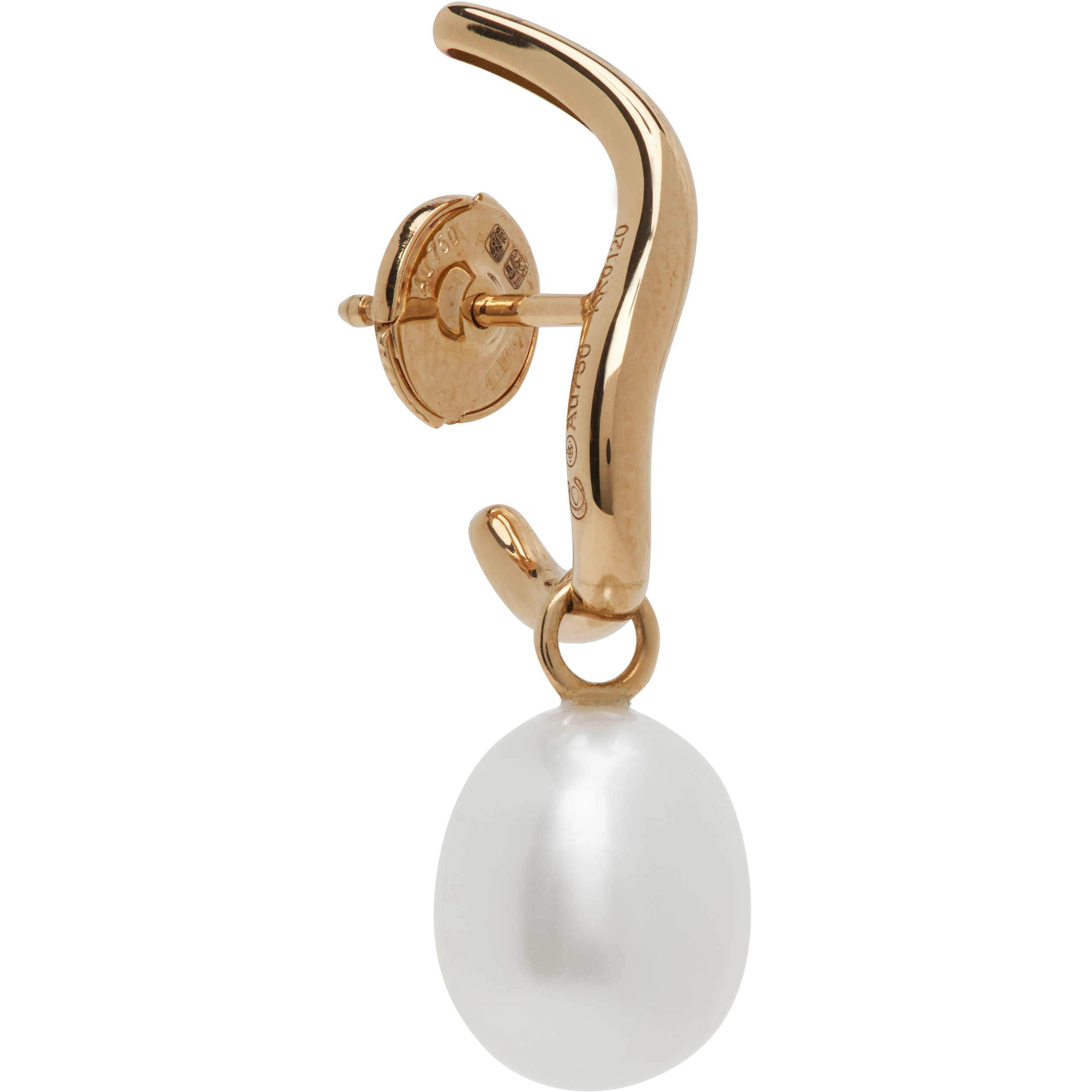 Wave Perle Single Left Earring
