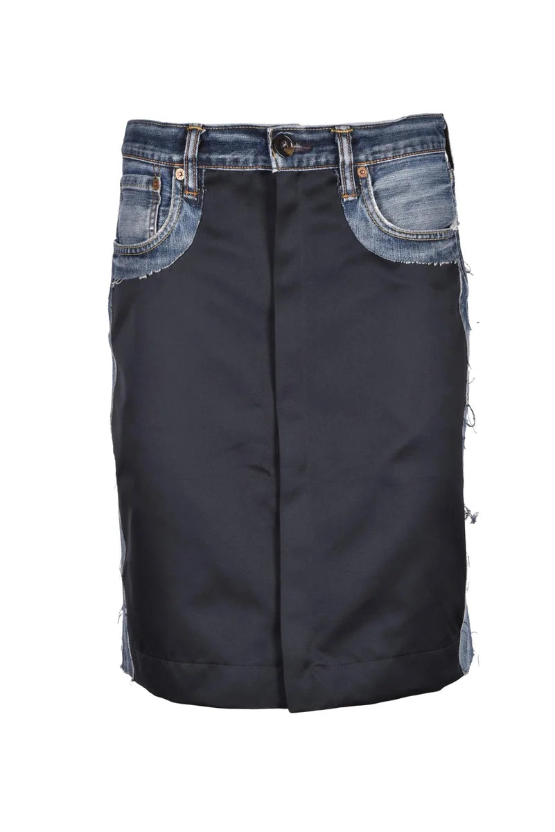 Mini Patchwork Skirt - Blue/Black