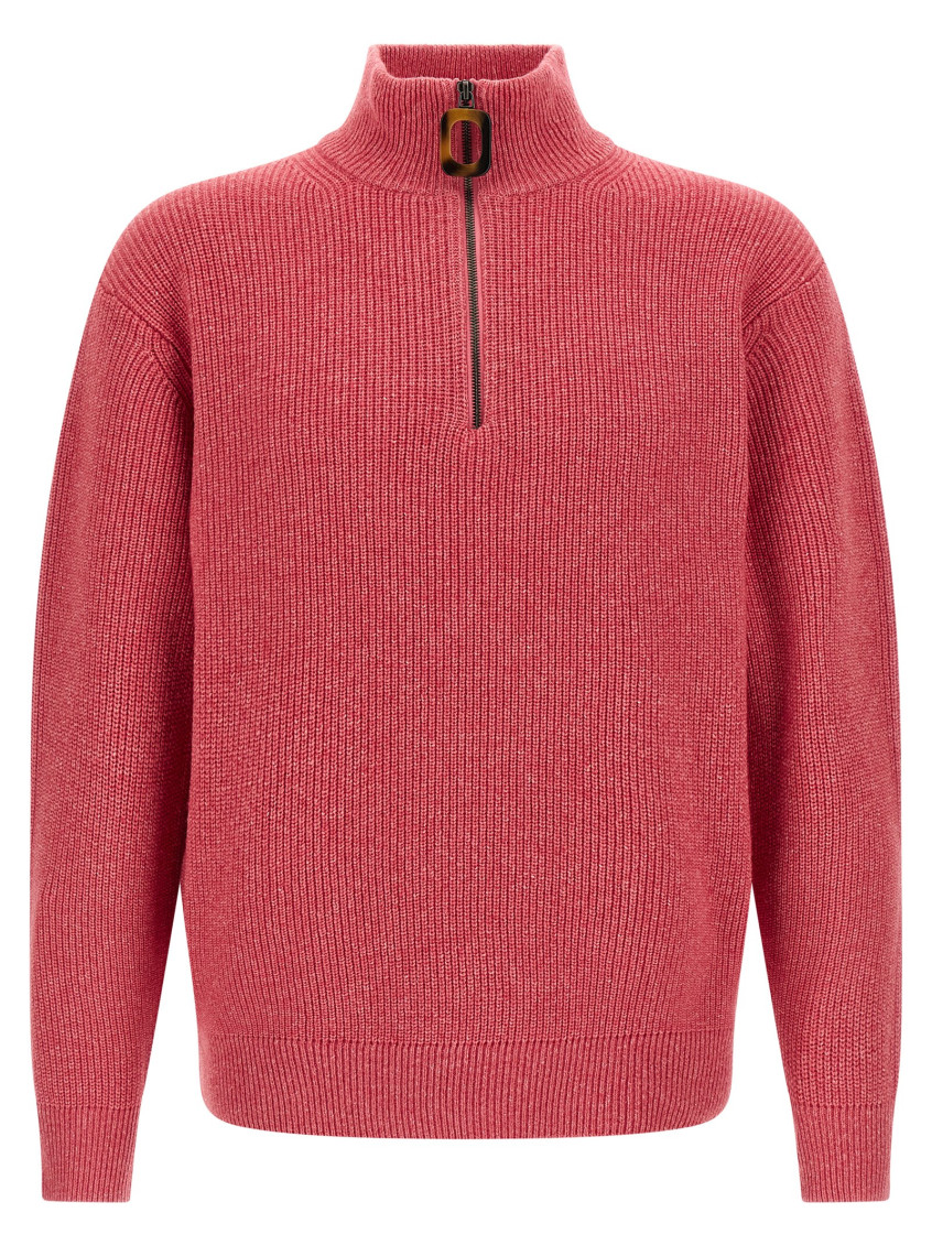 JW Anderson - high collar ribbed knit zip sweater