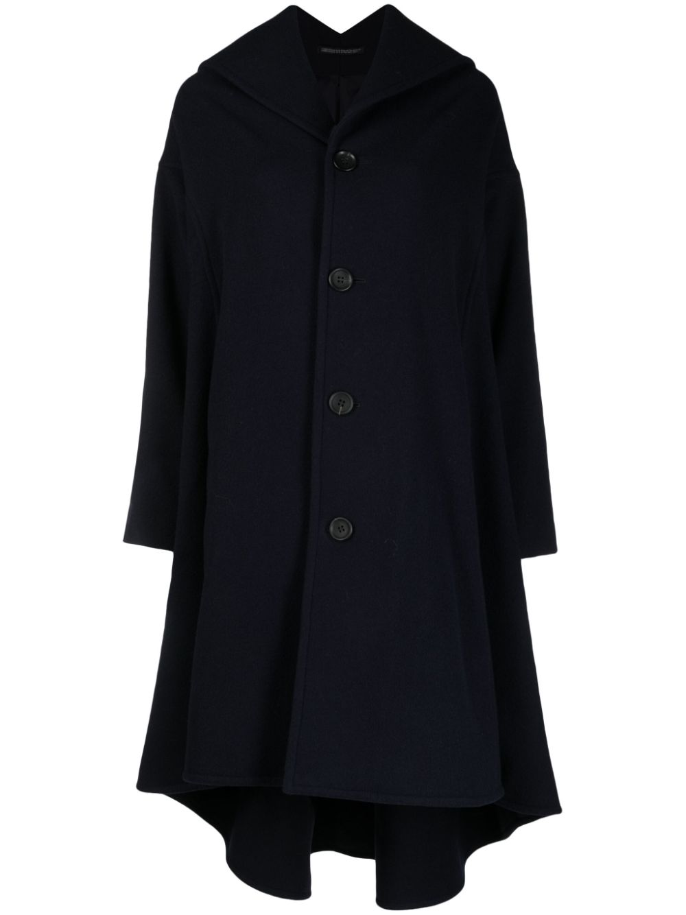 Cut-out collar maxi coat - Blue