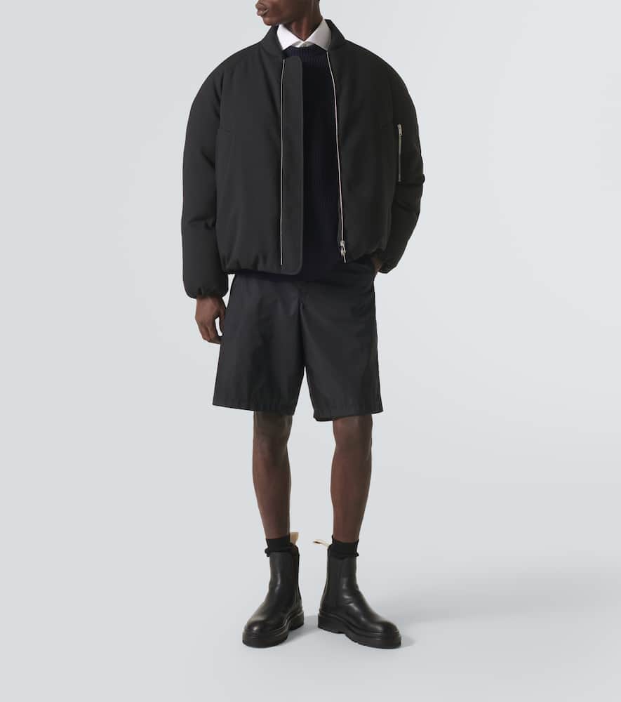 Oversized gabardine down jacket