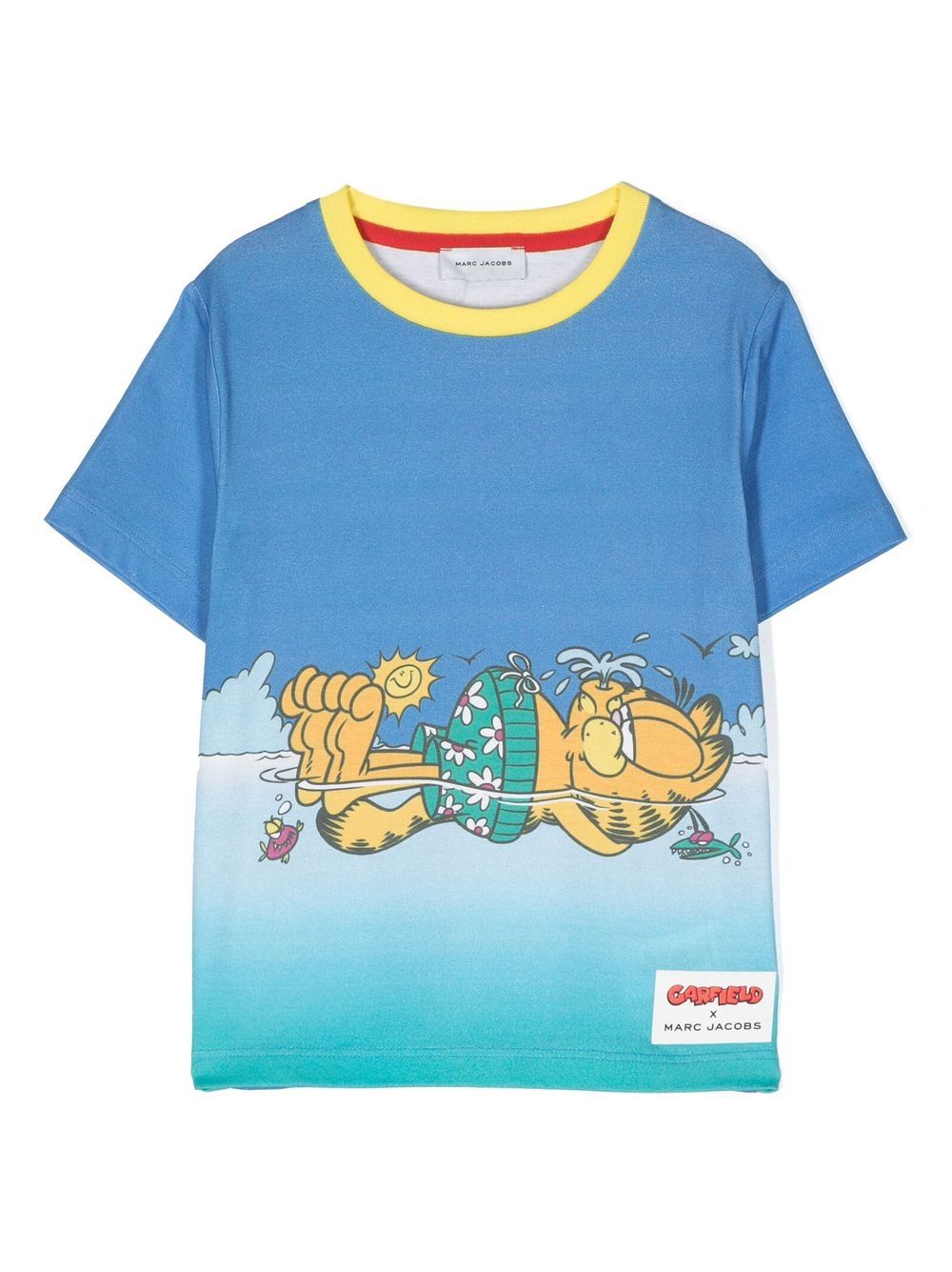 Graphic-print cotton T-shirt - Blue