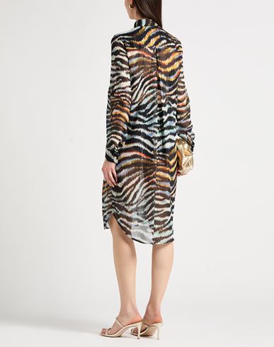 Just Cavalli Woman Mini dress Black Size 4 Polyester, Metallic Polyester