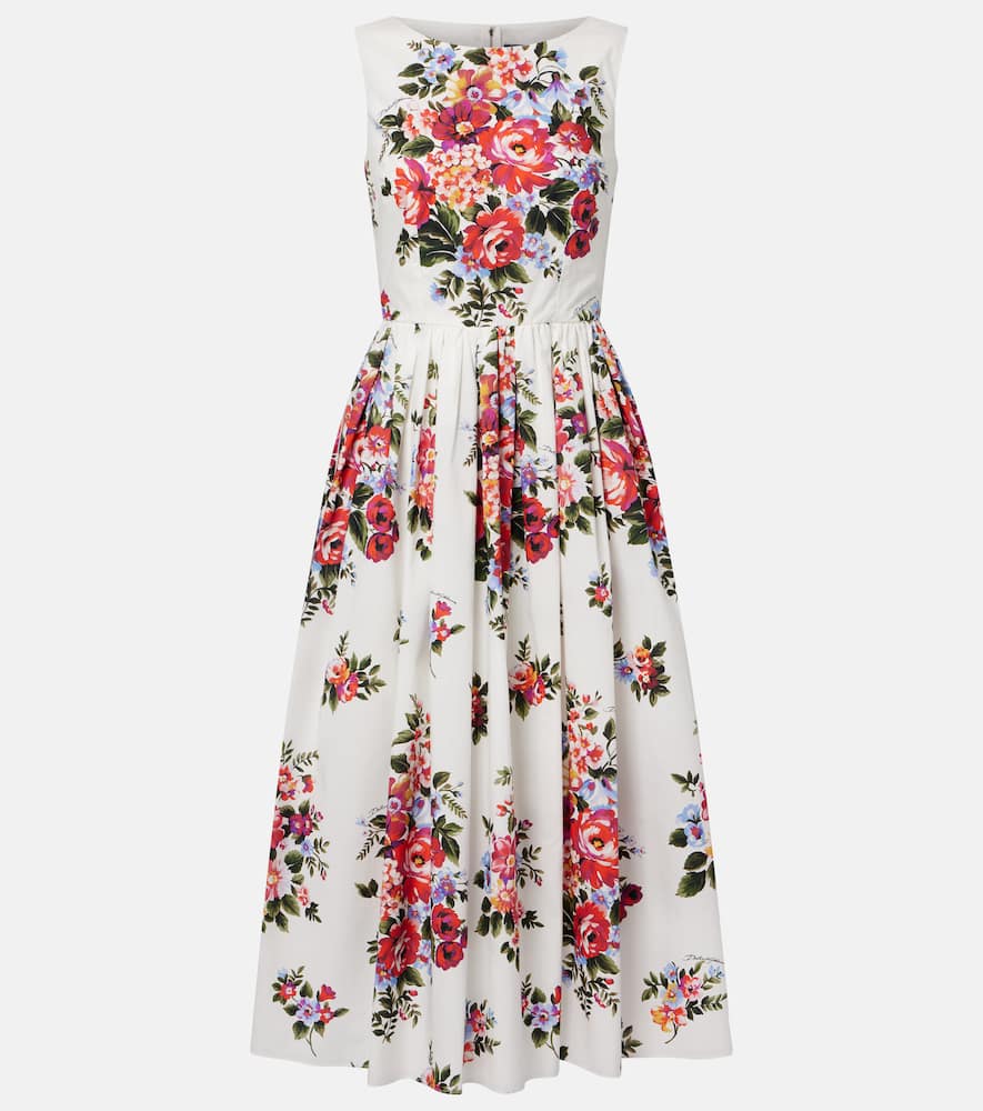 Floral cotton midi dress