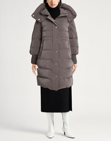 Woman Puffer Taupe Size 4 Polyamide, Polyester, Virgin Wool