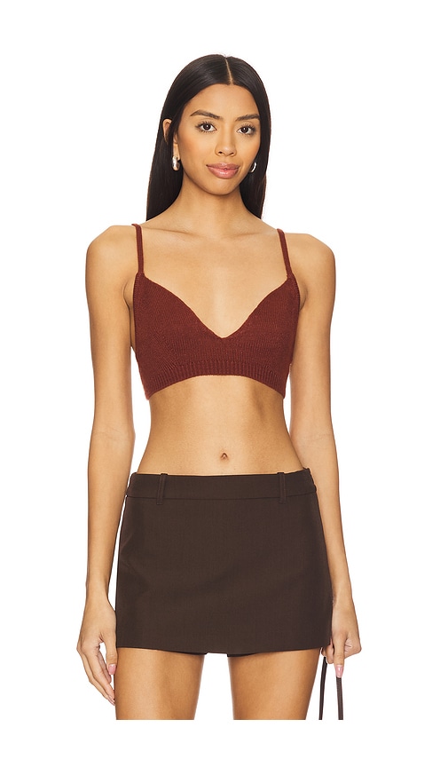 WeWoreWhat Sweater Bra Top in Brown.  XL. Also in L, M