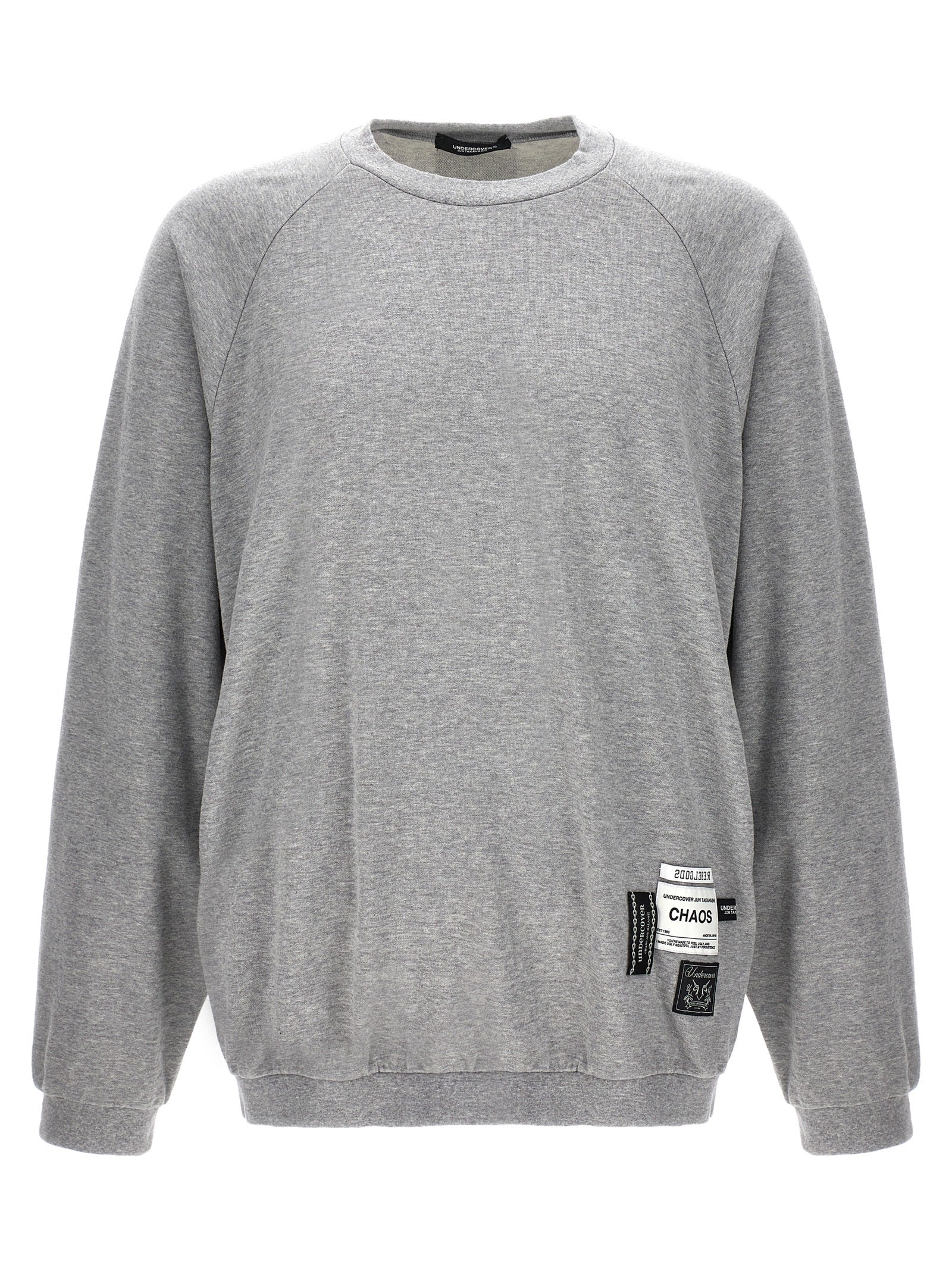 Cotton Crew Neck Sweatshirt — Gray