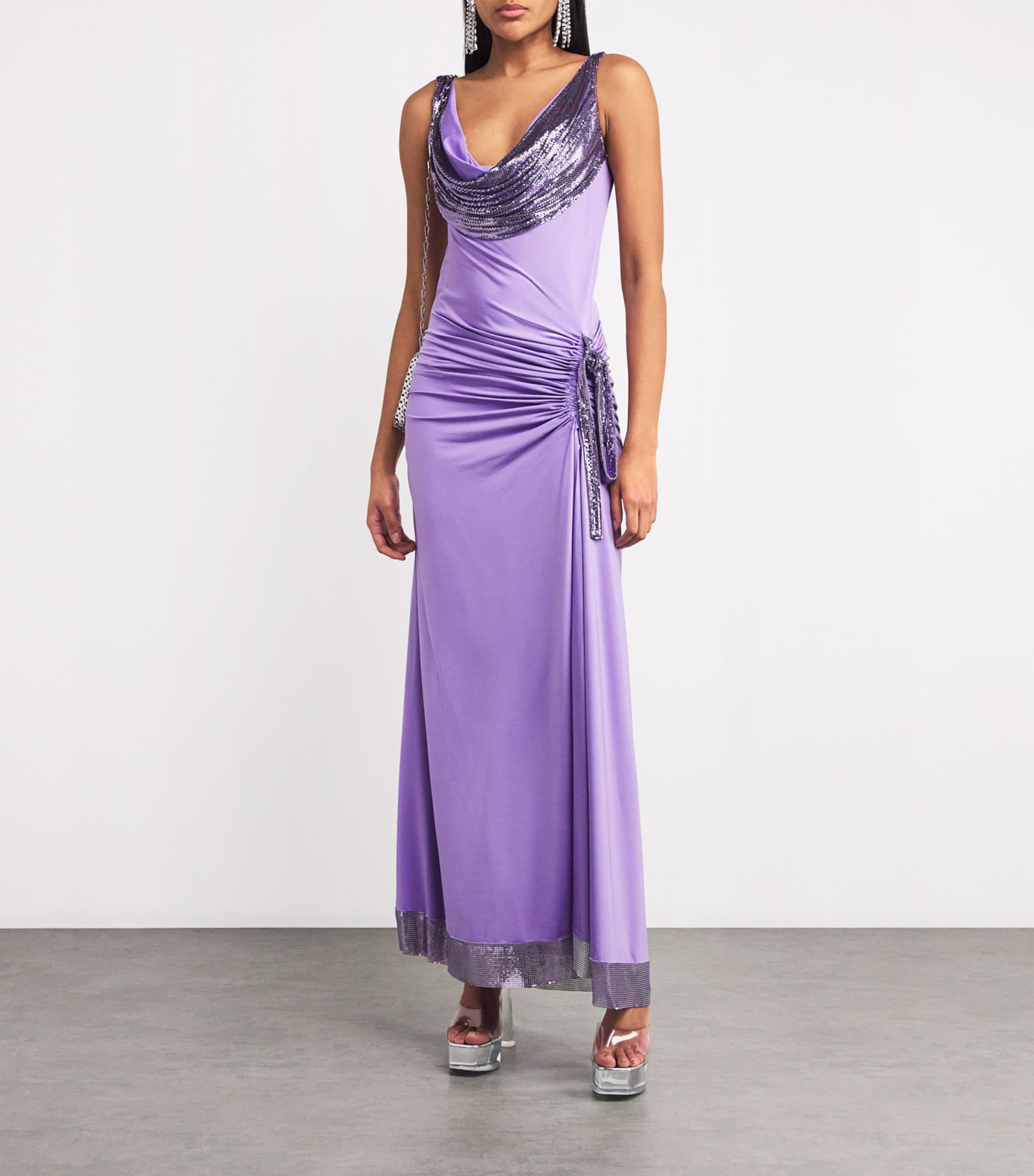 Chainmail and Jersey Maxi Dress