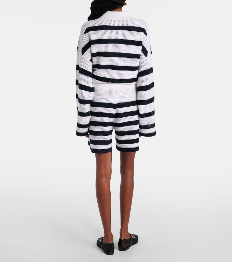 Striped cashmere shorts