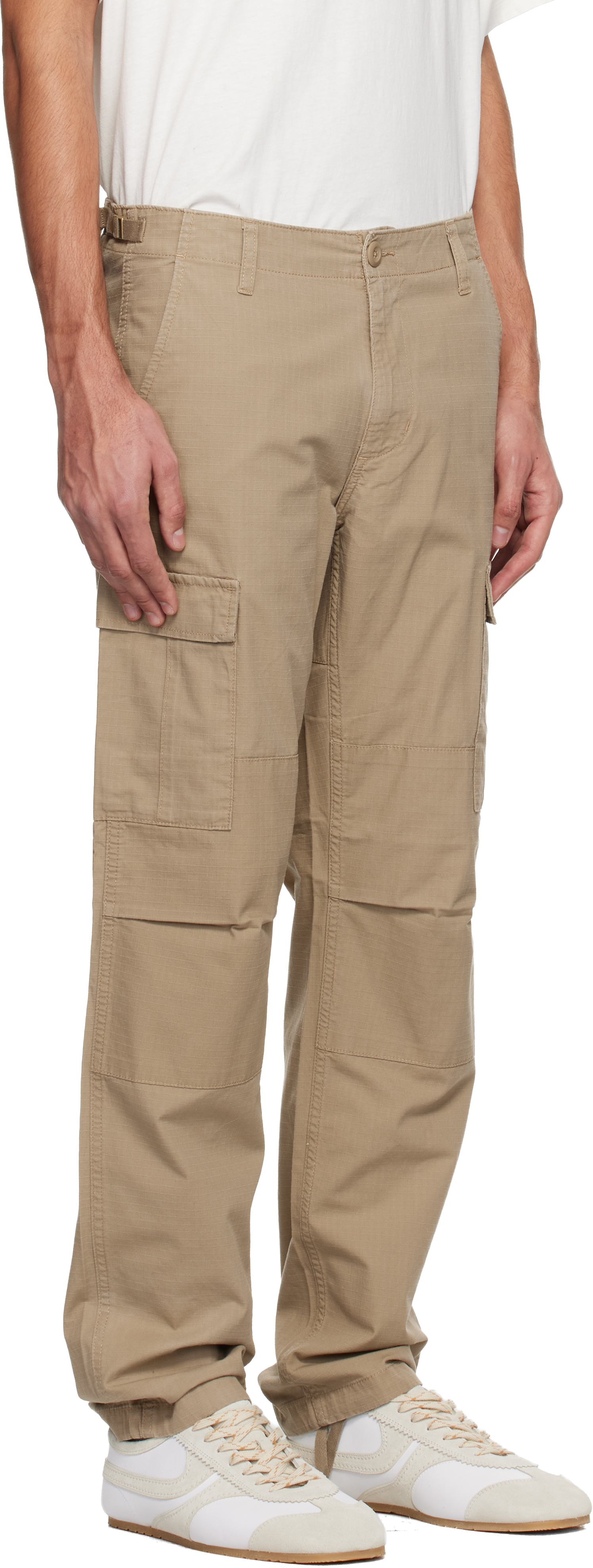 Beige Aviation Cargo Pants