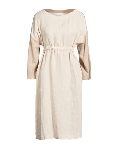 Woman Midi dress Beige Size 8 Linen