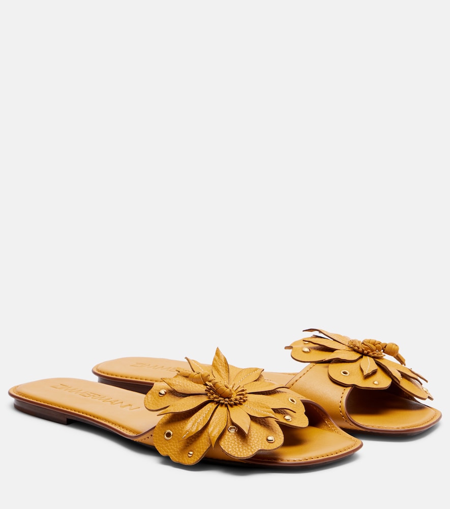 Brightside floral-appliqué leather sandals
