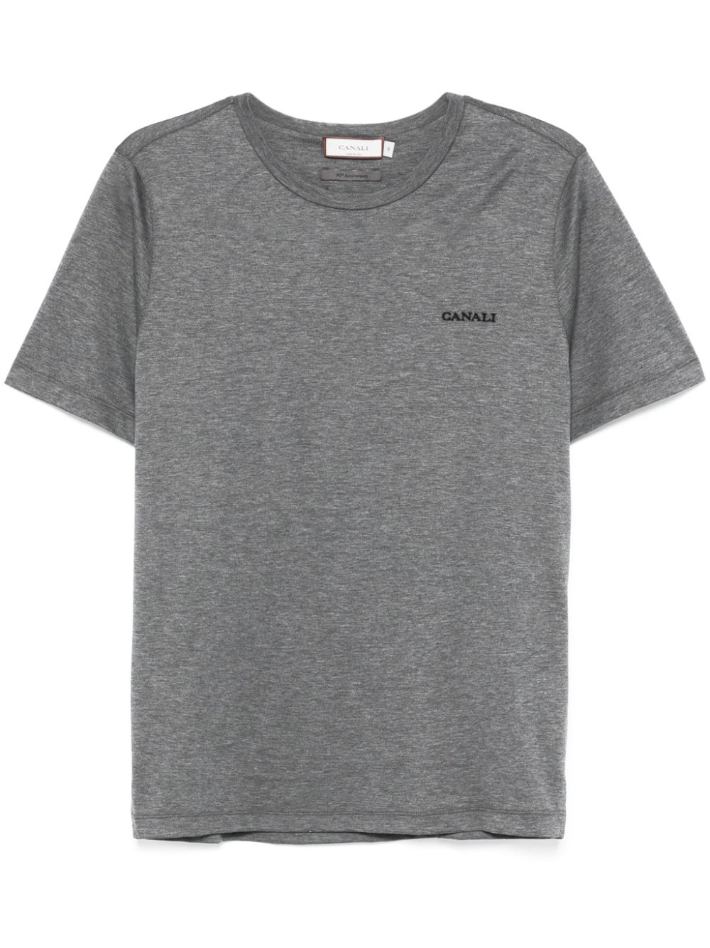 Embroidered-logo T-shirt - Grey