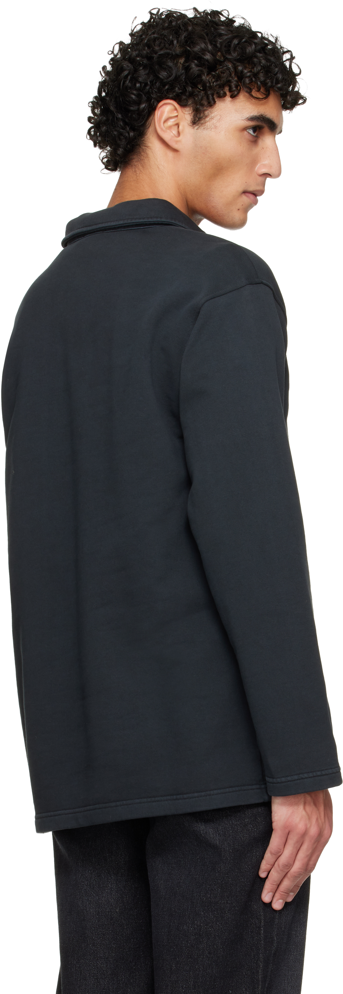 Black Long-Sleeve Polo