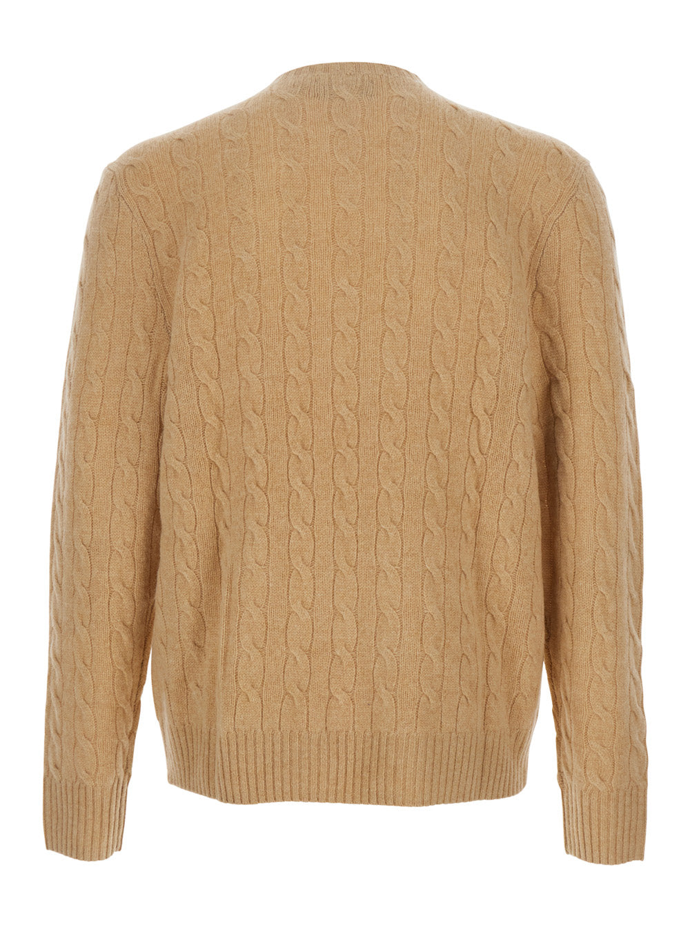 Cable-Knit Wool-Cashmere Sweater — Beige