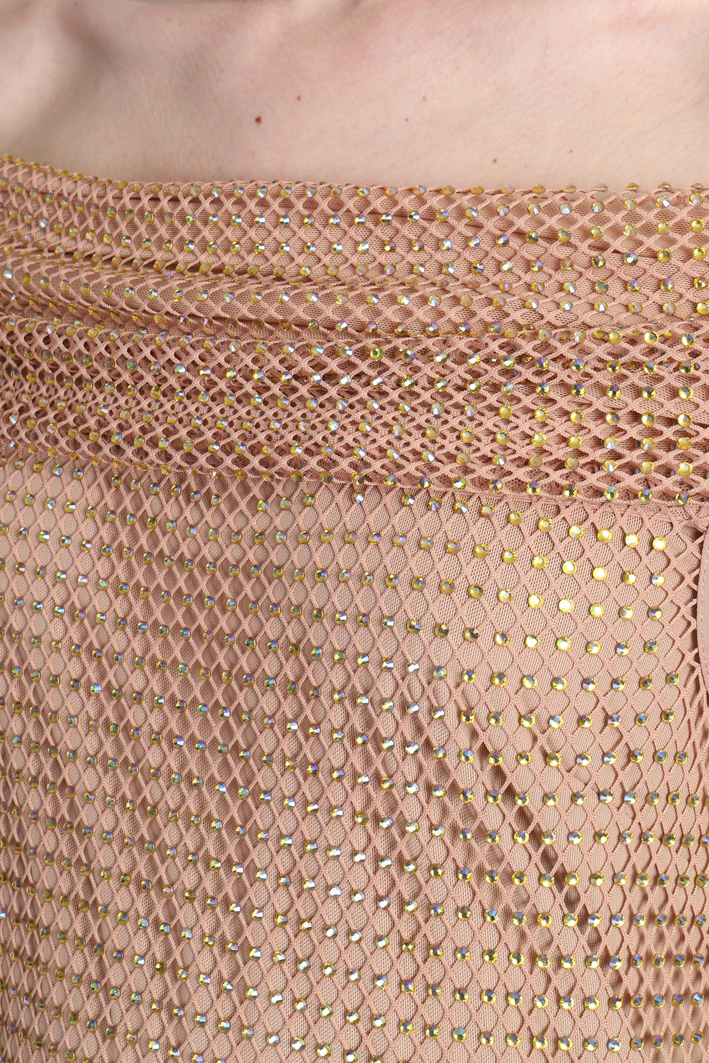 Rhinestone-embellished maxi-dress - Metallic