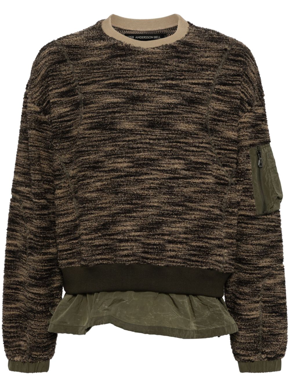 Layered fleece sweater - Brown