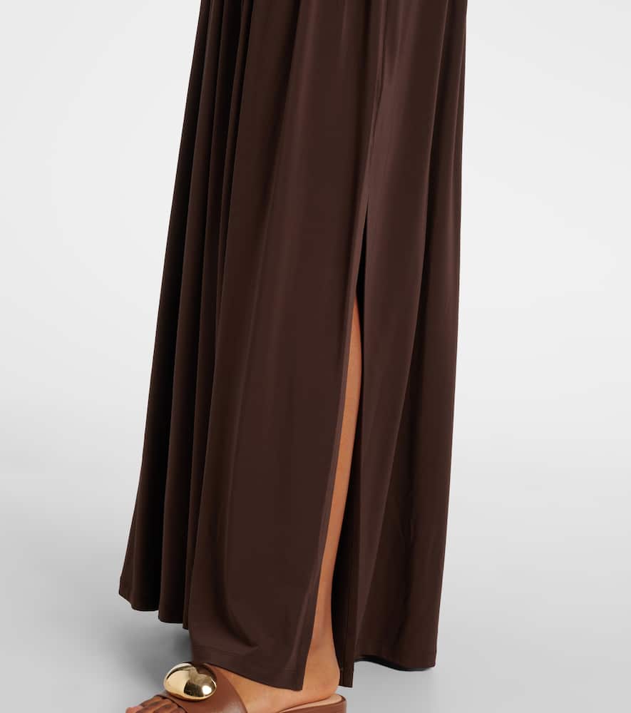 Pleated gathered maxi dress