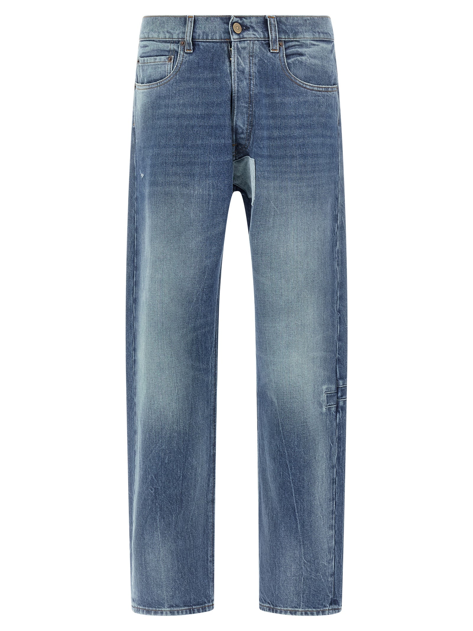 Cotton Straight-Leg Denim Jeans — Blue