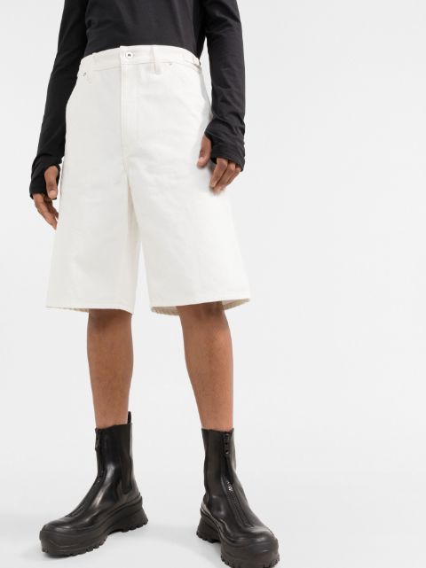 High-waisted A-line bermuda shorts