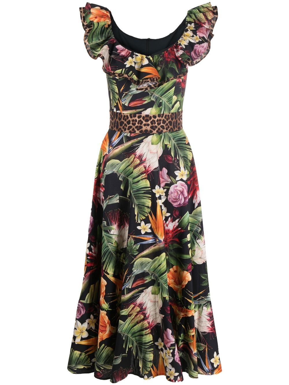 Floral-print maxi dress - Black