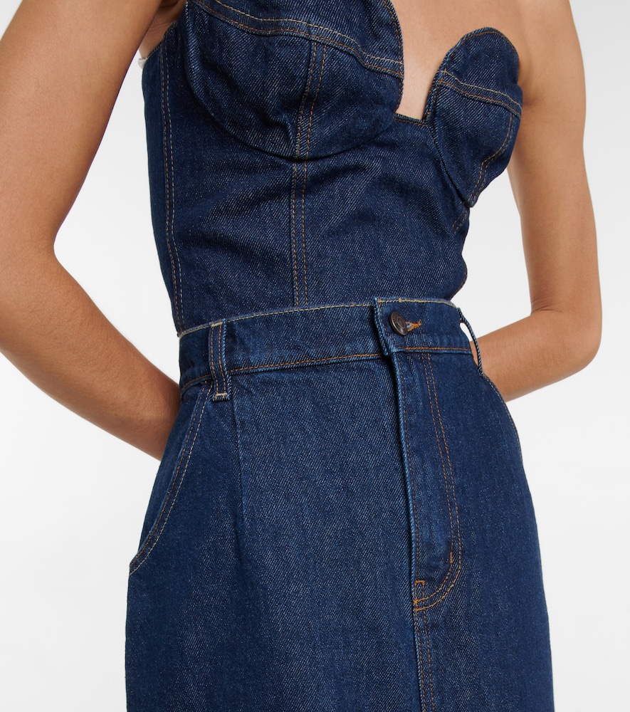 Denim midi skirt