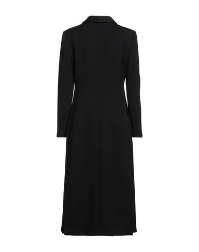 Woman Overcoat & Trench Coat Black Size 4 Virgin Wool, Elastane
