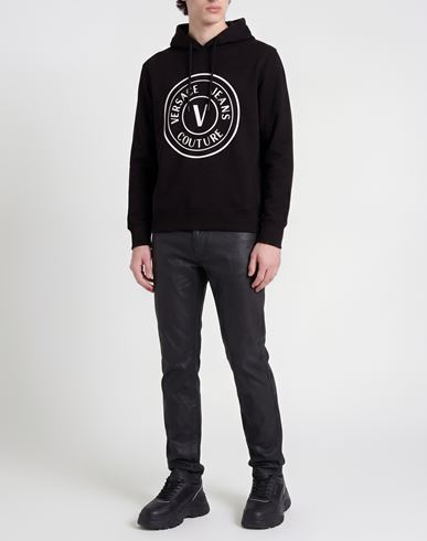 Man Sweatshirt Black Size M Cotton