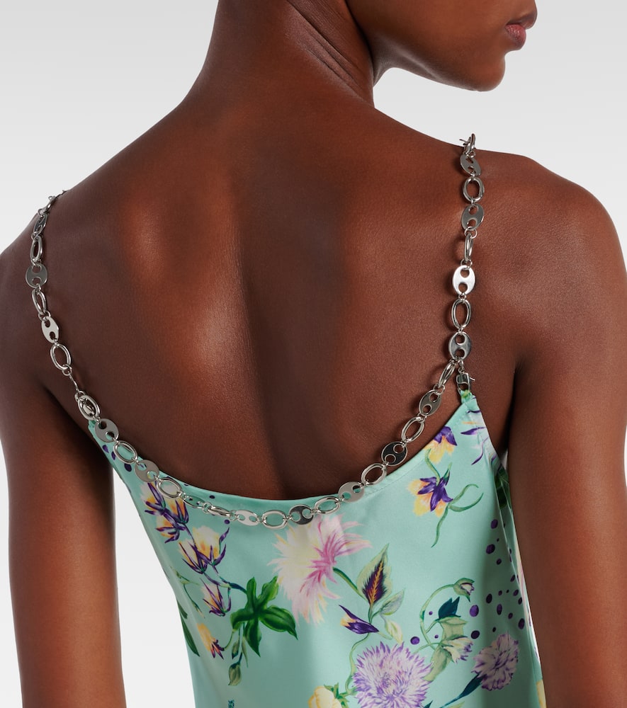 Chain-detail floral maxi dress