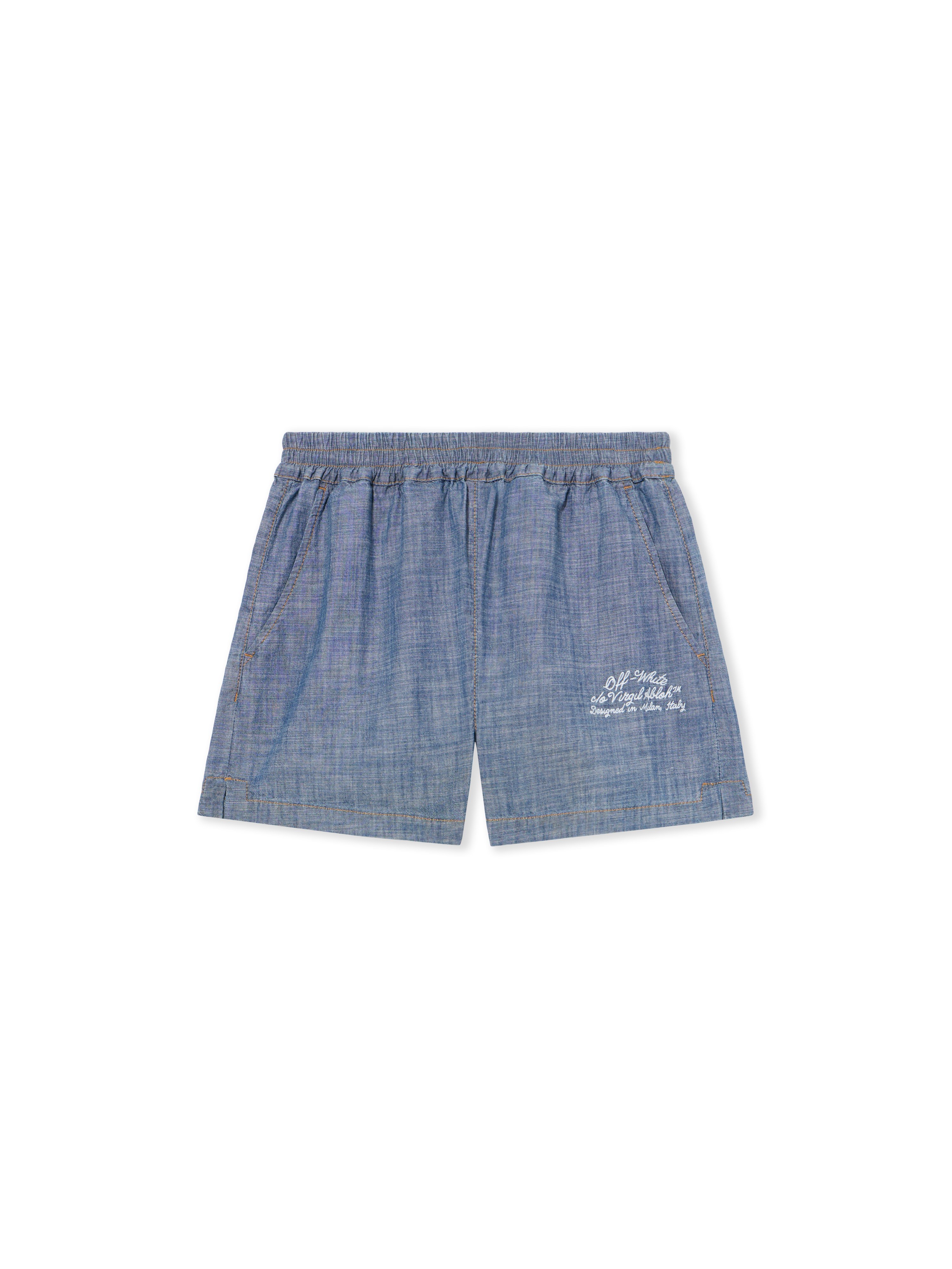 Chambray Denim Pajama Shorts - Female Denim Dark Blue