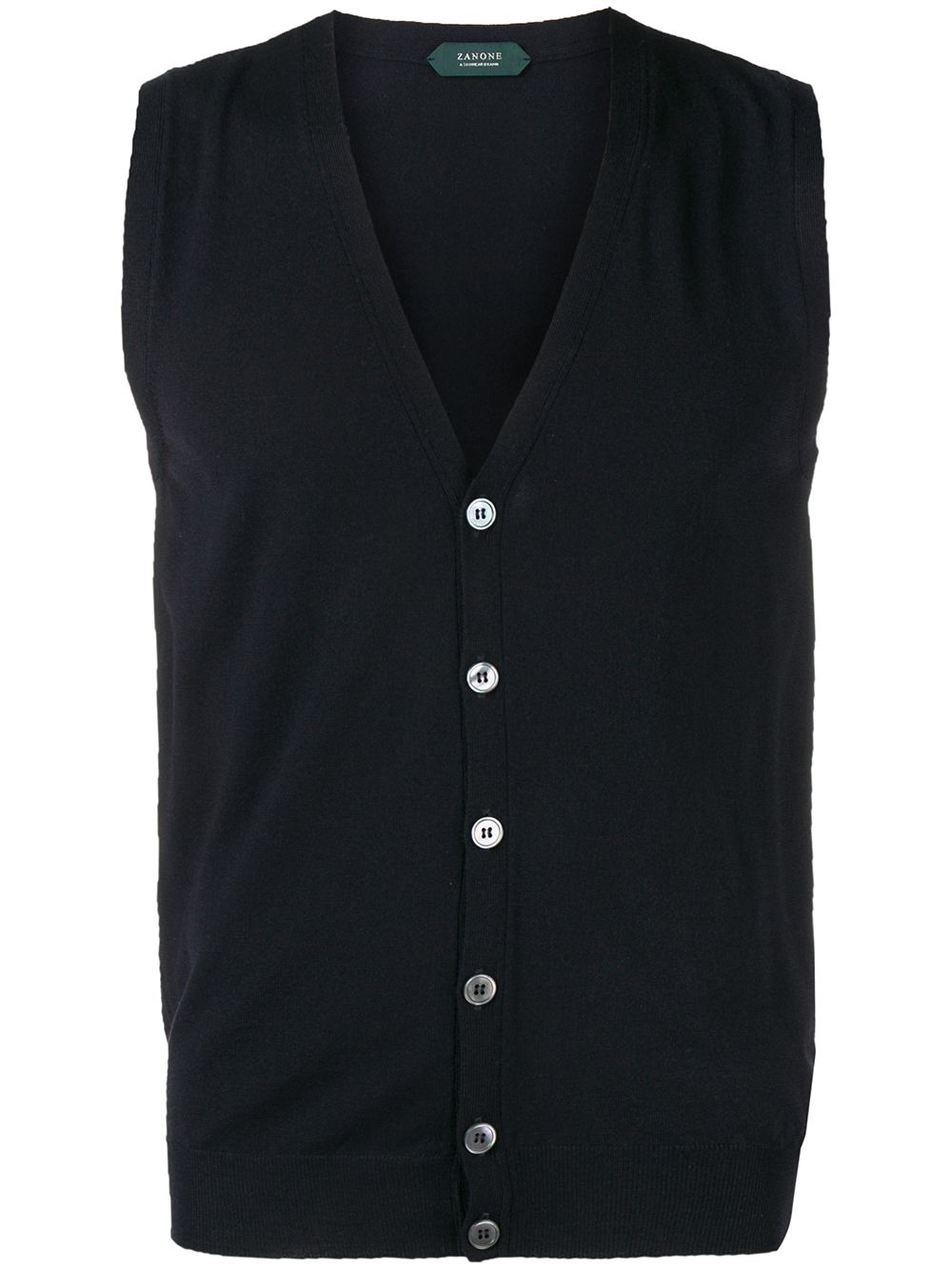 V-neck buttoned gilet - Blue