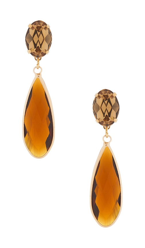 Anton Heunis Drop Earrings in Cognac,Metallic Gold