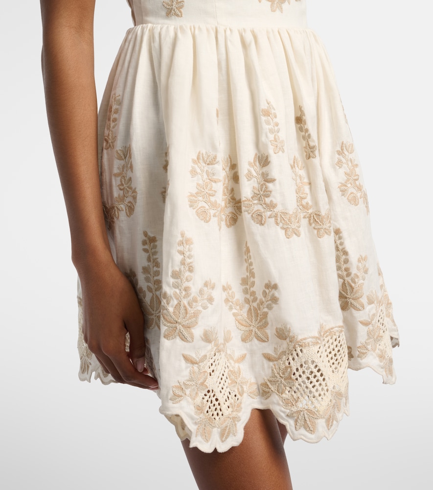 Mielero embroidered linen minidress