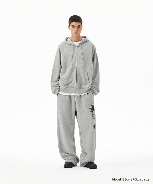 PRAY APPLIQUE SWEAT PANT GREY