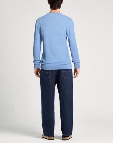 Man Sweater Azure Size 42 Cotton