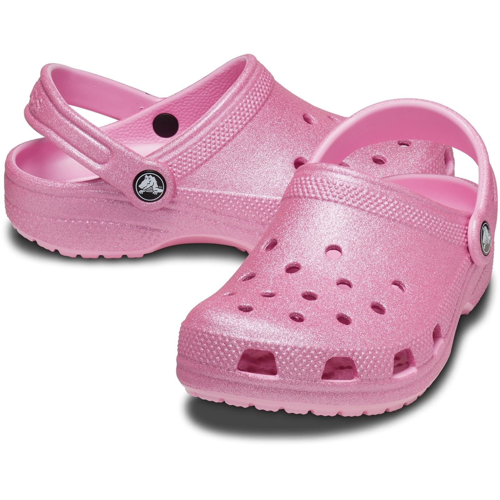 Crocs Classic Glitter Synthetic Kids Pink Tweed Glitter Clog