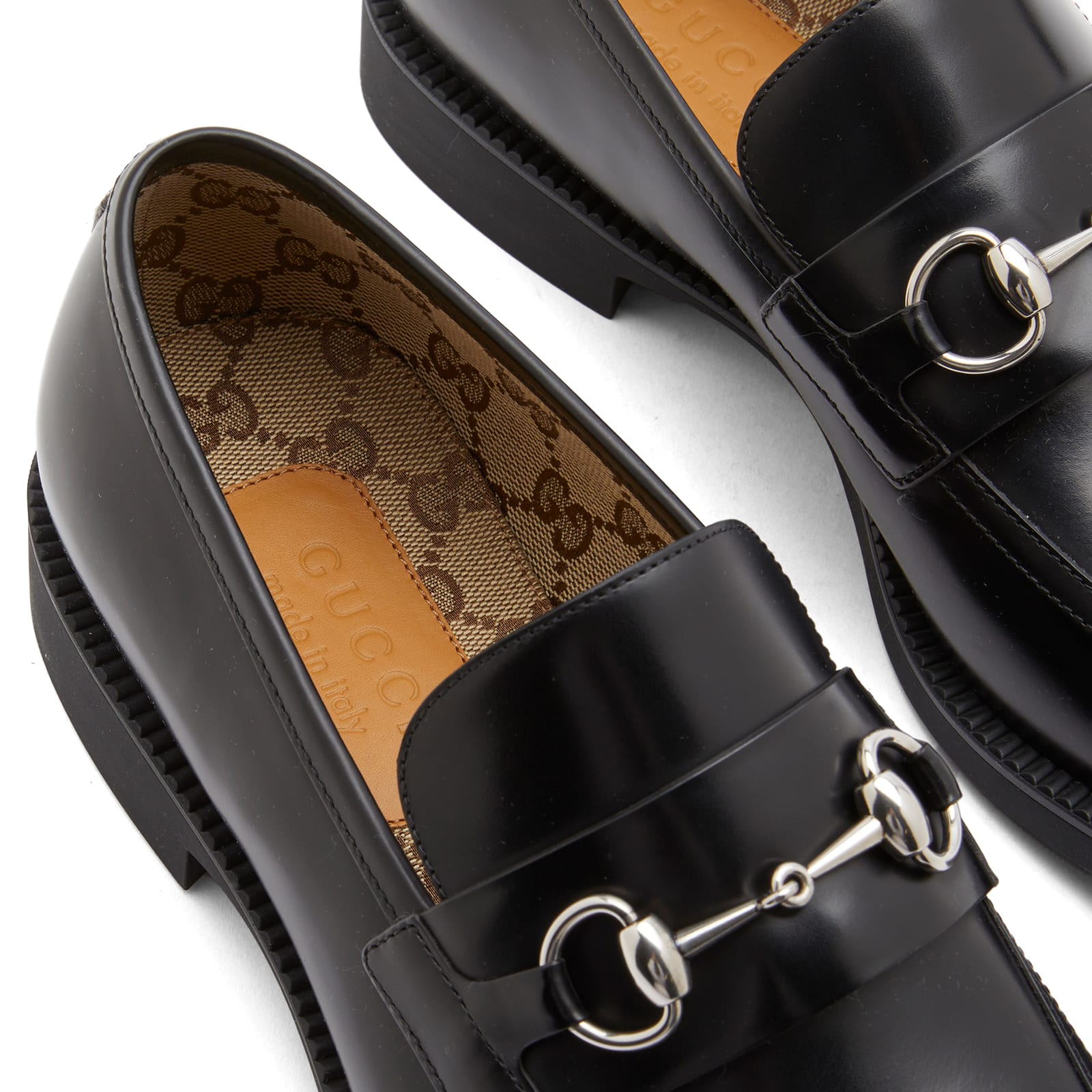 Men's Rubber Sole Tempe Horsebit Leather Loafer in Black