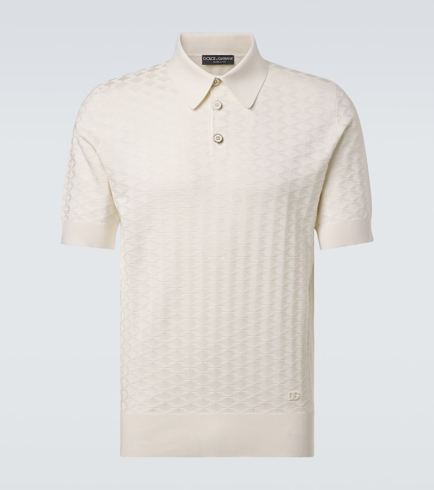 DG knitted silk polo shirt