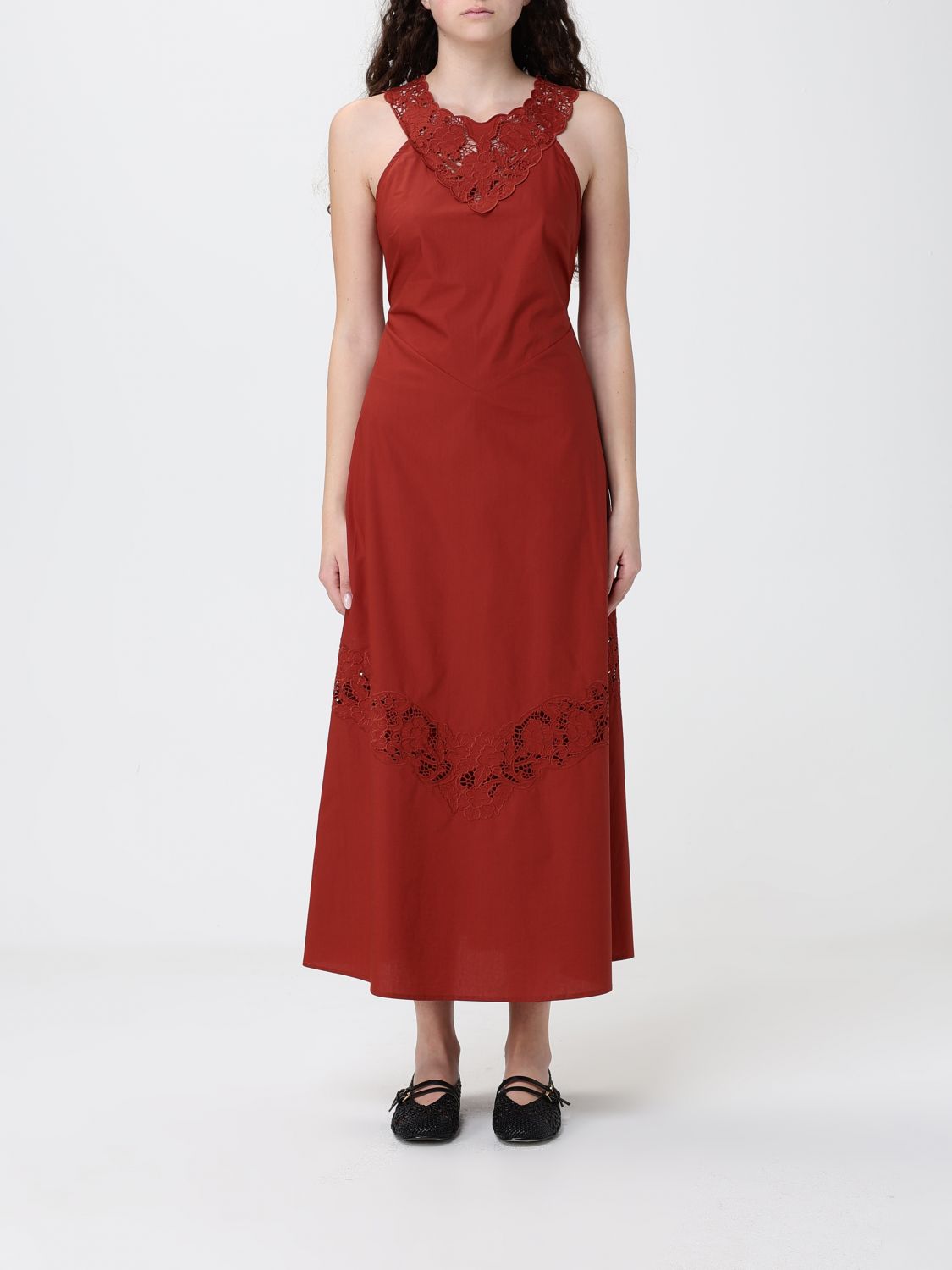 Dress Woman color Brick Red
