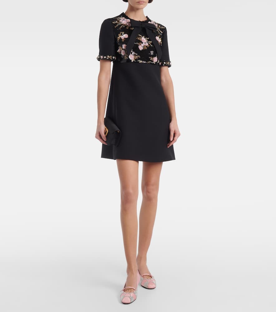 Crepe Couture embellished minidress